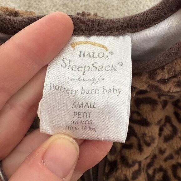 Pottery Barn Baby Halo Sleep Sack Small 0-6 months Leopard Print Cozy - Picture 6 of 8
